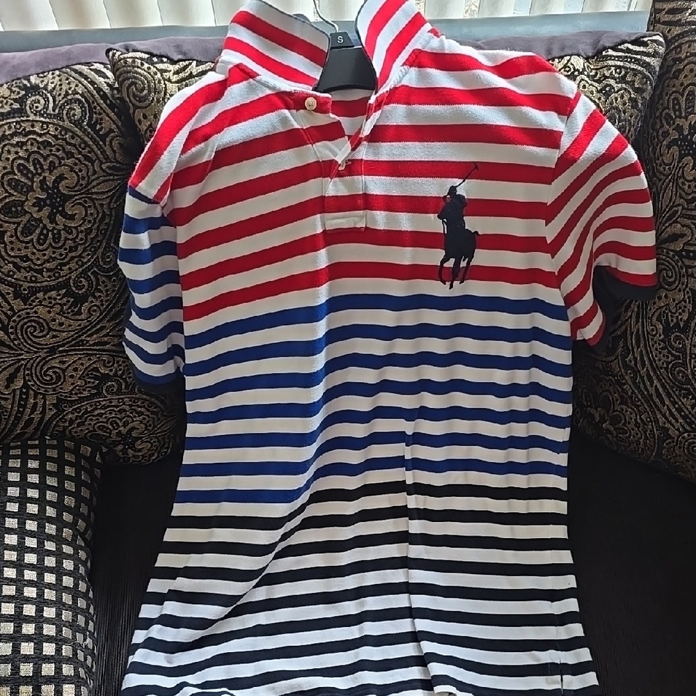 Polo by Ralph Lauren Red and Blue Striped Polo Shirt